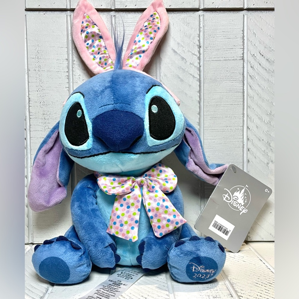 Disney 2023 Easter Bunny Stitch Plush Toy Spring Collectible Stuffed Animal 0+